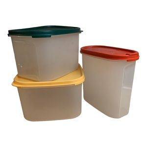 Vintage Tupperware Modular Mates Storage Containers Oval & Rectangular Set of 3